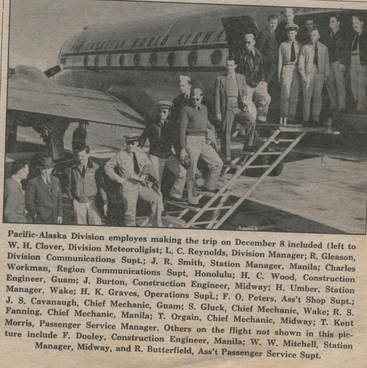 1945 Alaska employees board a DC4